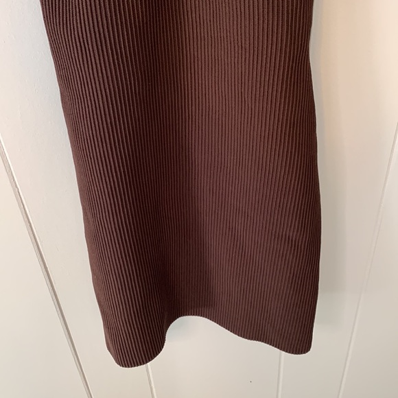 Babaton Aritzia Sculpt Knit Criss Cross Dress Brown Size Small - Picture 4 of 10